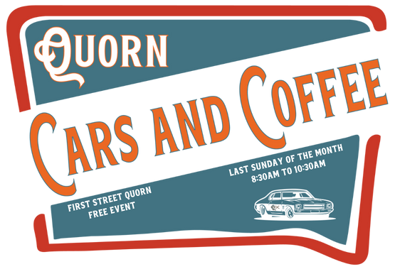 the logo for Quorn cars and coffee base in Quorn South Australia located in front of Scruffy Fella on the last sunday of the month